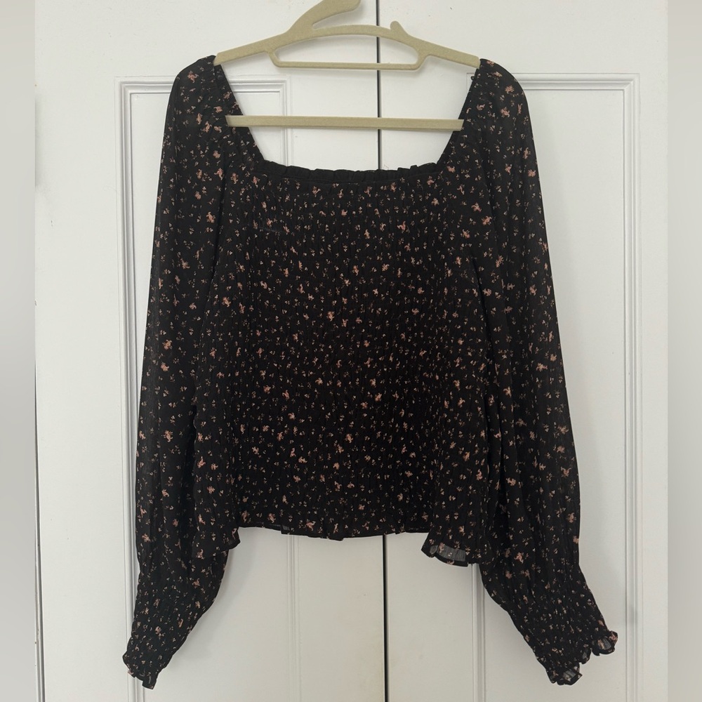 Madewell Smocked Floral Shirt